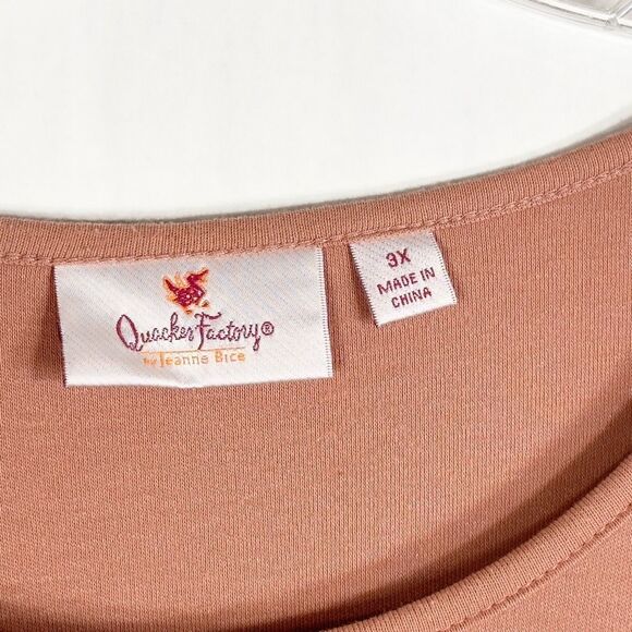 Quacker Factory Plus Size 3X Top Dusty Pink Sequin Studded Knit Scoop Neck‎ 1453 - Picture 7 of 8